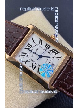 Cartier Tank Solo Swiss Automatic Watch in Rose Gold Plating Casing - 31MM Wide 1:1 Mirror Replica