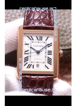 Cartier Tank Solo Swiss Automatic Watch in Rose Gold Plating 31MM Wide 