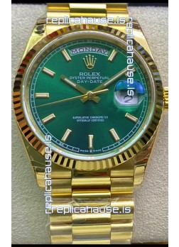 Rolex Day Date 118238 Presidential 18K Yellow Gold Watch 36MM - Green Dial 1:1 Mirror Quality