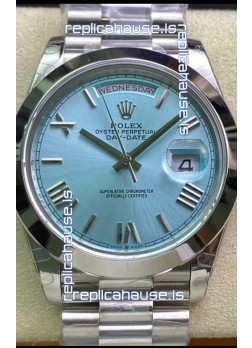 Rolex Day Date Presidential M228206-0044 904L Steel 40MM - Arabic ICE BLUE Dial 1:1 Mirror Quality Watch