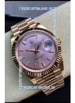 Rolex Day Date 40MM M228235-0005 1:1 Rose Gold in Champange Dial 1:1 Mirror Replica Watch