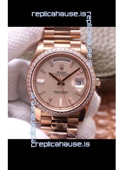Rolex Day Date Presidential 904L Steel Rose Gold 40MM - Gold Dial 1:1 Mirror Quality Watch