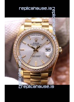 Rolex Day Date Presidential 904L Steel Yellow Gold 40MM - White Steel Dial 1:1 Mirror Quality Watch