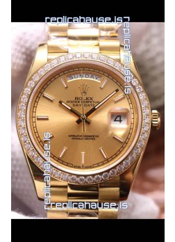Rolex Day Date Presidential 904L Steel Yellow Gold 40MM - Gold Dial 1:1 Mirror Quality Watch