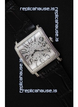 Franck Muller Master of Sqaure Ladies Quartz Replica Watch in Steel Case