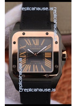 Cartier Santos Titanium Casing Watch in Rose Gold Bezel 1:1 Mirror Quality - Automatic Movement