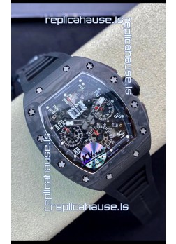 Richard Mille RM011 Felipe Massa 1:1 Mirror Quality One Piece Black Forged Carbon Case Watch