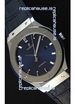 Hublot Classic Fusion Blue Titanium Swiss Replica Watch - 1:1 Mirror Replica