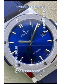 Hublot Classic Fusion 1:1 Mirror Replica Swiss Watch in 904L Steel Casing Blue Dial 42MM