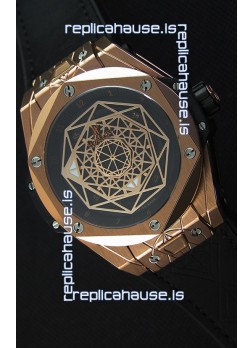 Hublot Big Bang Sang Bleu 45MM Rose Gold Swiss Replica Watch 