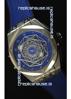 Hublot Big Bang Sang Bleu 45MM Stainless Steel Blue Dial  Swiss Replica Watch 