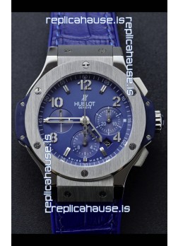Hublot Super Clone Big Bang Edition Watch in Titanium Casing Blue Dial 1:1 Mirror Replica