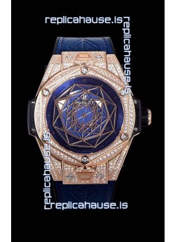 Hublot Big Bang One Click Sang Bleu 1:1 Mirror Replica in Rose Gold Casing 45MM - Blue Dial