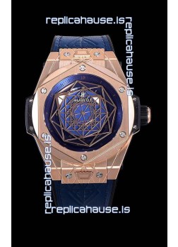 Hublot Big Bang One Click Sang Bleu 1:1 Mirror Replica in Rose Gold Casing 45MM - Blue Dial