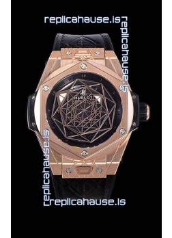 Hublot Big Bang One Click Sang Bleu 1:1 Mirror Replica in Rose Gold Casing 45MM - Black Dial