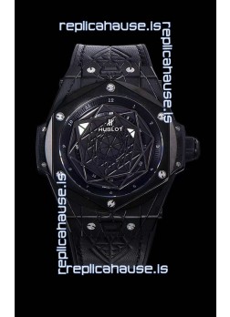 Hublot Big Bang One Click Sang Bleu 1:1 Mirror Replica in Ceramic Casing - 45MM Black Dial