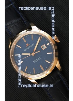 Jaeger LeCoultre Geophysic True Second Pink Gold Swiss Replica Watch Blue Dial 