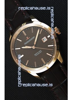 Jaeger LeCoultre Geophysic True Second Pink Gold Swiss Replica Watch Brown Dial 