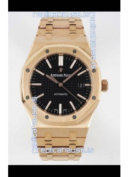 Audemars Piguet Royal Oak 15400 41MM Black Dial 904L Rose Gold CALIBRE 3120 Movement 1:1 Mirror Replica