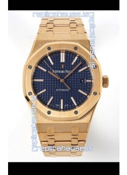 Audemars Piguet Royal Oak 15400 41MM Blue Dial 904L Rose Gold CALIBRE 3120 Movement 1:1 Mirror Replica