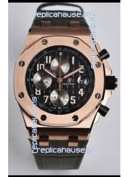 Audemars Piguet Royal Oak Offshore Black Dial Chronograph 1:1 Mirror Replica Watch - 904L Steel 