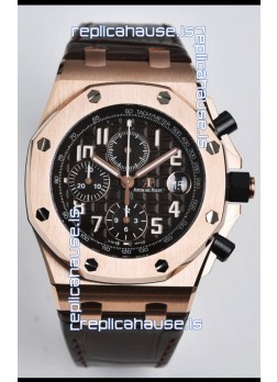 Audemars Piguet Royal Oak Offshore Black Dial Chronograph 1:1 Mirror Replica Watch - 904L Steel 