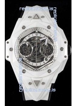 Hublot Big Bang UNICO Sang Bleu II White Ceramic 1:1 Mirror Quality Swiss Replica Watch 