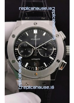 Hublot Classic Fusion Chronograph Stainless Steel Casing Black Dial 1:1 Mirror Replica Watch 
