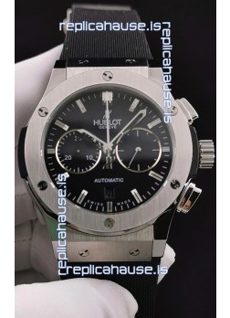 Hublot Classic Fusion Chronograph Stainless Steel Casing Black Dial 1:1 Mirror Replica Watch 