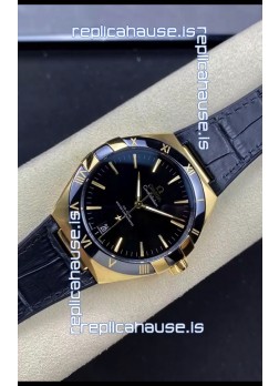 Omega Co-Axial Constellation 41MM 904L Rose Gold Steel Black Dial 1:1 Mirror Replica Watch