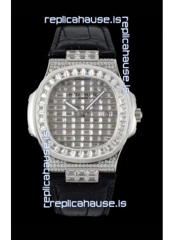 Patek Philippe Nautilus 5711/A Swiss Replica Watch 1:1 Mirror Replica in 904L Steel Diamonds Casing