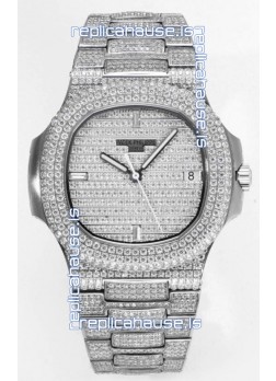 Patek Philippe Nautilus 5711/A Swiss Replica Watch 1:1 Mirror Replica in 904L Steel Diamonds Casing
