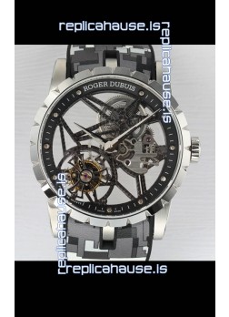 Roger Dubuis Excalibur Spider Flying Tourbillon Skeleton Steel Casing 42MM  1:1 Mirror Swiss Watch