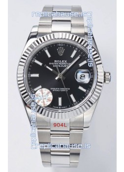 Rolex Datejust Cal.3235 Movement Swiss Watch 1:1 Mirror Replica 904L Steel 41MM - Black Dial 