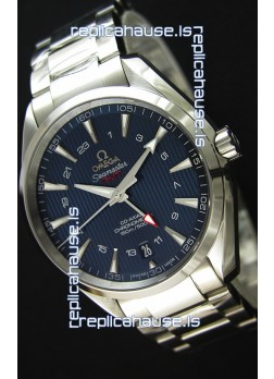 Omega Seamaster Aqua Terra GMT 150M 43MM 1:1 Mirror Replica Watch Blue Dial