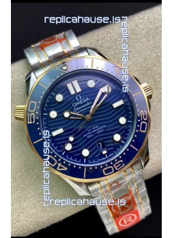 Omega Seamaster 300M Co-Axial Master Chronometer Blue Dial Two Tone Casing 1:1 Mirror Replica
