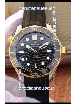 Omega Seamaster 300M Co-Axial Master Chronometer Black Dial Two Tone Casing 1:1 Mirror Replica