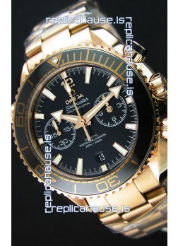 Omega Seamaster Planet Ocean 600M Chronograph 1:1 Mirror Replica Pink Gold Watch 