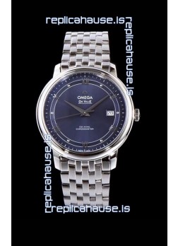 Omega De Ville Prestige Co-Axial 36.8MM Blue Dial 1:1 Swiss Mirror Replica Watch 
