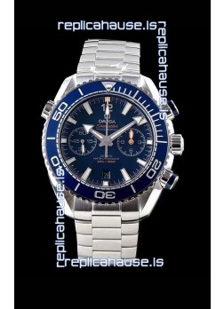 Omega Planet Ocean 600M Chronograph 904L Steel Blue Dial 1:1 Mirror Replica Watch 