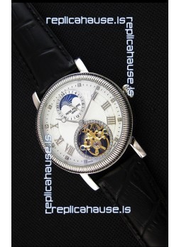 Patek Philippe Japanese MoonPhase Tourbillon Replica Watch White Dial