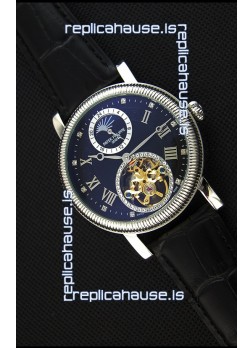 Patek Philippe Japanese MoonPhase Tourbillon Replica Watch Black Dial