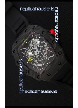 Richard Mille RM35-2 Rafael Nadal Forged Carbon Case with Black Rubber Strap