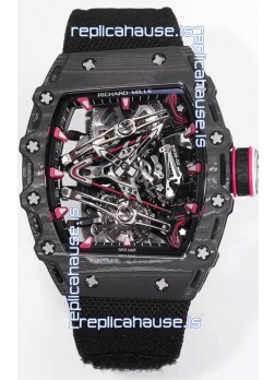 Richard Mille RM38-02 Carbon Casing Bubba Watson Black Nylon Tourbillon Movement 1:1 Mirror Replica