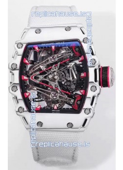 Richard Mille RM38-02 Carbon Casing Bubba Watson White Nylon Tourbillon Movement 1:1 Mirror Replica