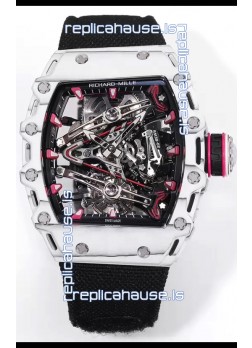 Richard Mille RM38-02 White Carbon Bubba Watson Black Nylon Tourbillon Movement 1:1 Mirror Replica
