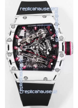 Richard Mille RM38-02 White Carbon Bubba Watson Black Rubber Tourbillon Movement 1:1 Mirror Replica