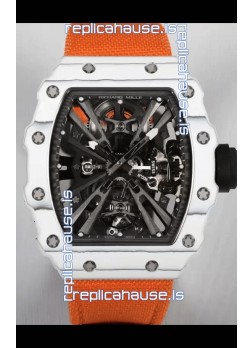 Richard Mille RM12-01 White Carbon Fiber Case Genuine Tourbillon Movement 1:1 Mirror Replica Watch