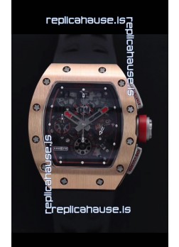 Richard Mille RM011-FM Felipe Massa Rose Gold Casing Swiss Replica Watch