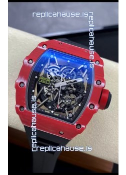 Richard Mille RM35-02 Rafael Nadal Red Carbon Fiber Casing with Genuine Tourbillon Super Clone Watch